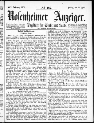 Rosenheimer Anzeiger Freitag 25. Juli 1879