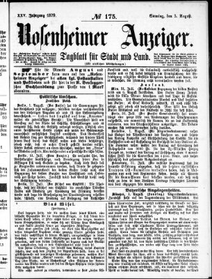 Rosenheimer Anzeiger Sonntag 3. August 1879