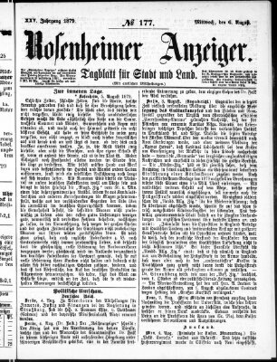 Rosenheimer Anzeiger Mittwoch 6. August 1879