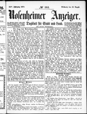 Rosenheimer Anzeiger Mittwoch 13. August 1879