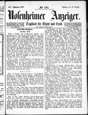 Rosenheimer Anzeiger Freitag 15. August 1879