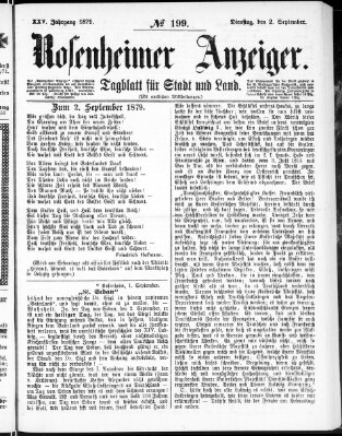 Rosenheimer Anzeiger Dienstag 2. September 1879