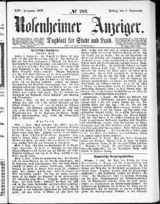 Rosenheimer Anzeiger Freitag 5. September 1879