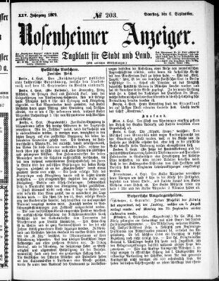 Rosenheimer Anzeiger Samstag 6. September 1879