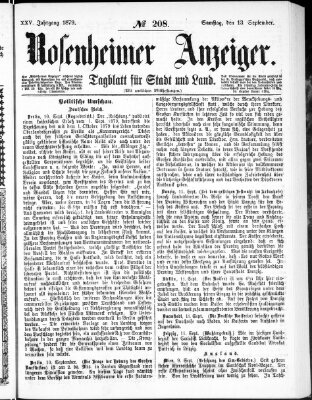 Rosenheimer Anzeiger Samstag 13. September 1879