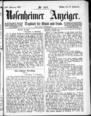 Rosenheimer Anzeiger Freitag 19. September 1879