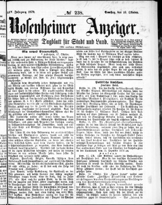 Rosenheimer Anzeiger Samstag 18. Oktober 1879