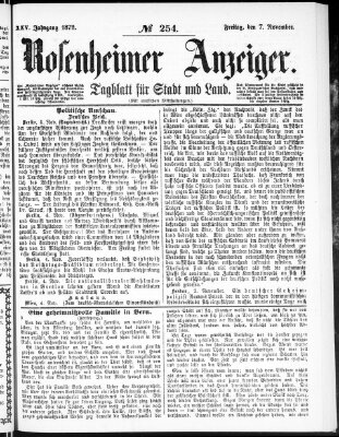 Rosenheimer Anzeiger Freitag 7. November 1879