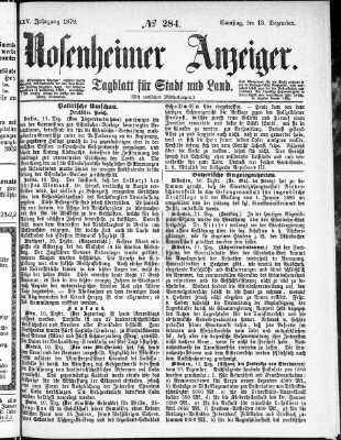 Rosenheimer Anzeiger Samstag 13. Dezember 1879