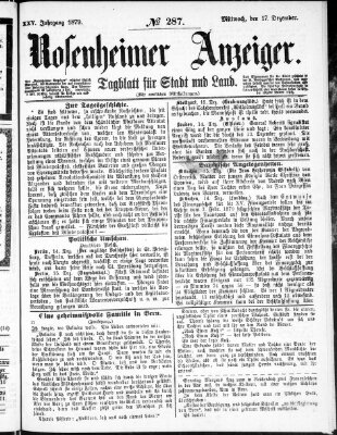 Rosenheimer Anzeiger Mittwoch 17. Dezember 1879