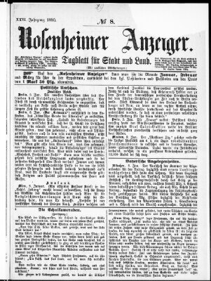 Rosenheimer Anzeiger Montag 12. Januar 1880