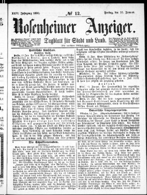 Rosenheimer Anzeiger Freitag 16. Januar 1880