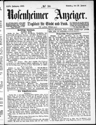 Rosenheimer Anzeiger Sonntag 25. Januar 1880