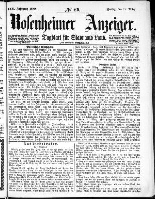 Rosenheimer Anzeiger Freitag 19. März 1880