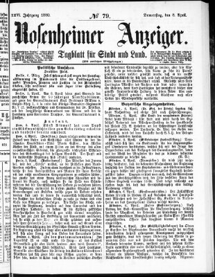 Rosenheimer Anzeiger Donnerstag 8. April 1880