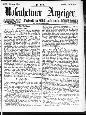 Rosenheimer Anzeiger Samstag 8. Mai 1880