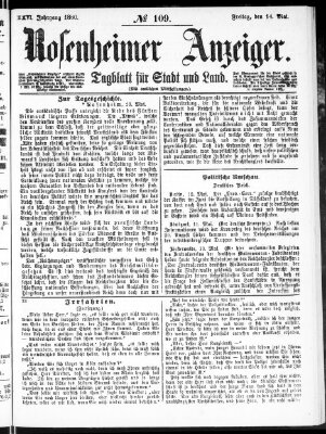 Rosenheimer Anzeiger Freitag 14. Mai 1880