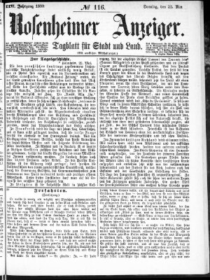 Rosenheimer Anzeiger Sonntag 23. Mai 1880