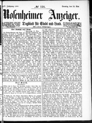 Rosenheimer Anzeiger Sonntag 30. Mai 1880