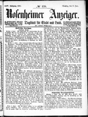 Rosenheimer Anzeiger Dienstag 8. Juni 1880