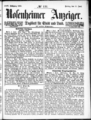 Rosenheimer Anzeiger Freitag 11. Juni 1880