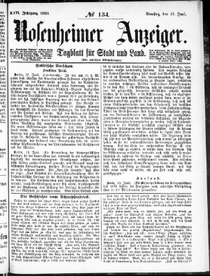 Rosenheimer Anzeiger Dienstag 15. Juni 1880