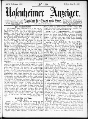 Rosenheimer Anzeiger Freitag 16. Juli 1880