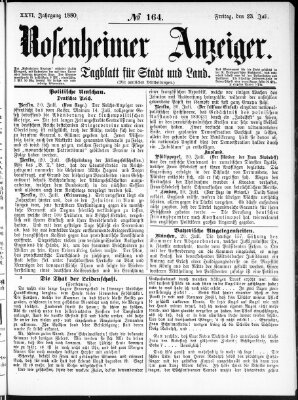 Rosenheimer Anzeiger Freitag 23. Juli 1880