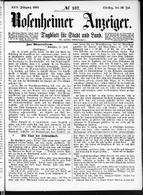 Rosenheimer Anzeiger Montag 26. Juli 1880