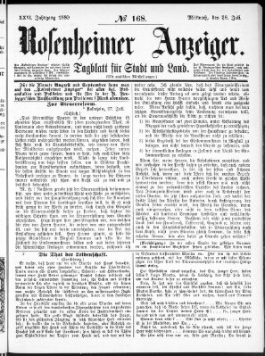 Rosenheimer Anzeiger Mittwoch 28. Juli 1880