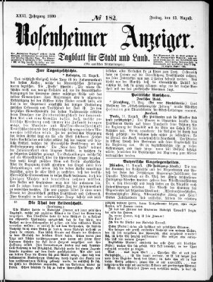 Rosenheimer Anzeiger Freitag 13. August 1880