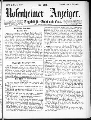 Rosenheimer Anzeiger Mittwoch 8. September 1880