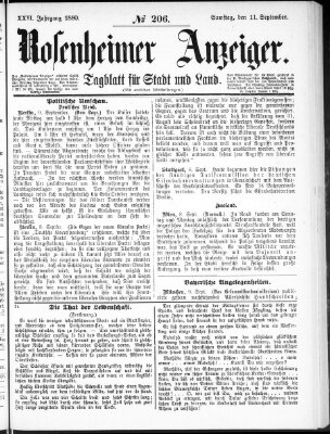 Rosenheimer Anzeiger Samstag 11. September 1880