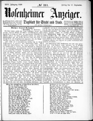 Rosenheimer Anzeiger Freitag 17. September 1880