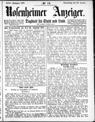 Rosenheimer Anzeiger Donnerstag 20. Januar 1881