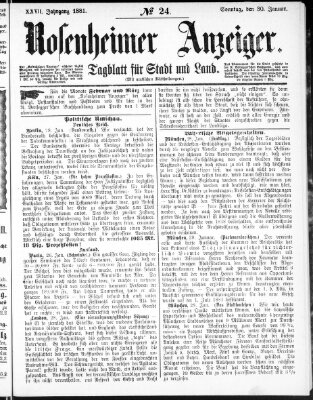 Rosenheimer Anzeiger Sonntag 30. Januar 1881