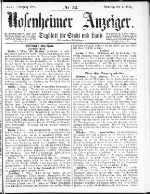 Rosenheimer Anzeiger Samstag 5. März 1881