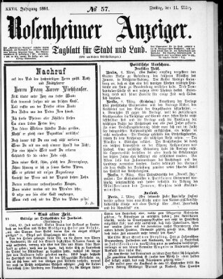 Rosenheimer Anzeiger Freitag 11. März 1881