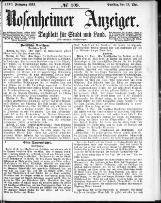 Rosenheimer Anzeiger Samstag 14. Mai 1881