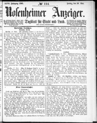 Rosenheimer Anzeiger Freitag 20. Mai 1881