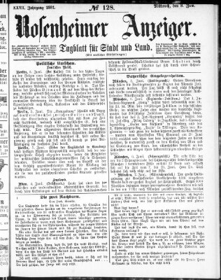 Rosenheimer Anzeiger Mittwoch 8. Juni 1881