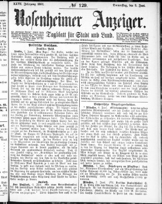 Rosenheimer Anzeiger Donnerstag 9. Juni 1881