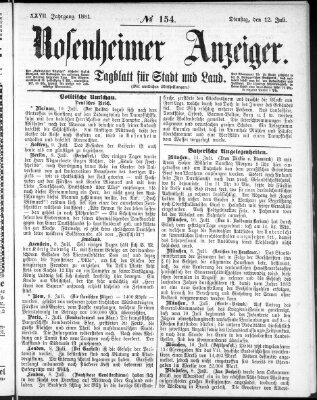 Rosenheimer Anzeiger Dienstag 12. Juli 1881