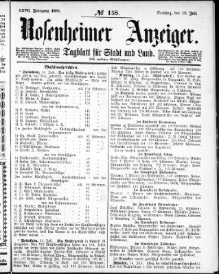 Rosenheimer Anzeiger Samstag 16. Juli 1881