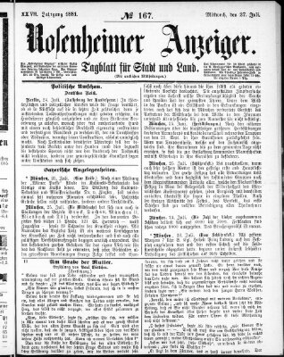 Rosenheimer Anzeiger Mittwoch 27. Juli 1881