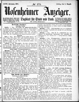 Rosenheimer Anzeiger Freitag 5. August 1881