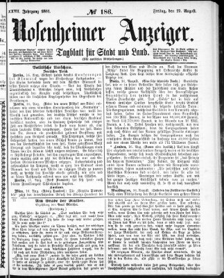 Rosenheimer Anzeiger Freitag 19. August 1881