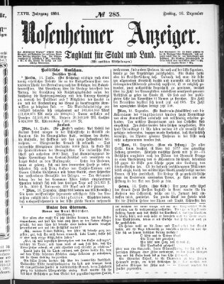 Rosenheimer Anzeiger Freitag 16. Dezember 1881