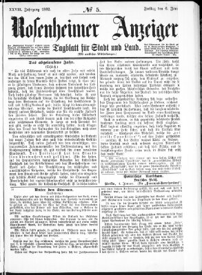 Rosenheimer Anzeiger Freitag 6. Januar 1882