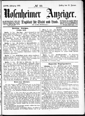 Rosenheimer Anzeiger Freitag 13. Januar 1882